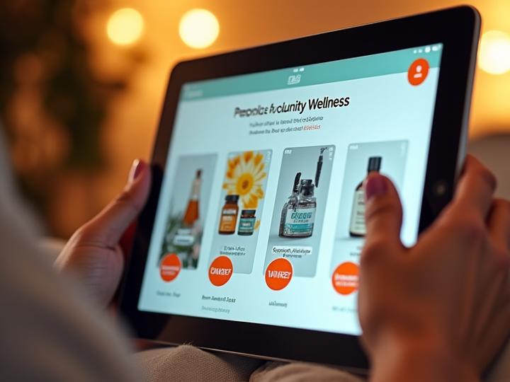 Interfaccia utente personalizzata che mostra prodotti raccomandati